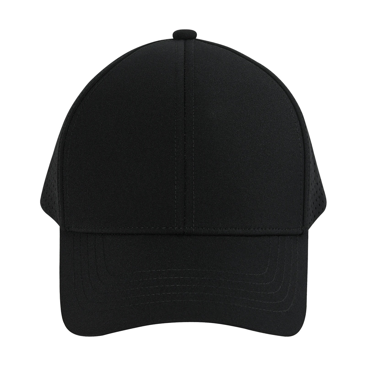VOBOOM Men Quick Dry Baseball Cap Laser Cut Mesh Ball Curved Brim Snapback Hat Outdoor Running Travel Black Hat