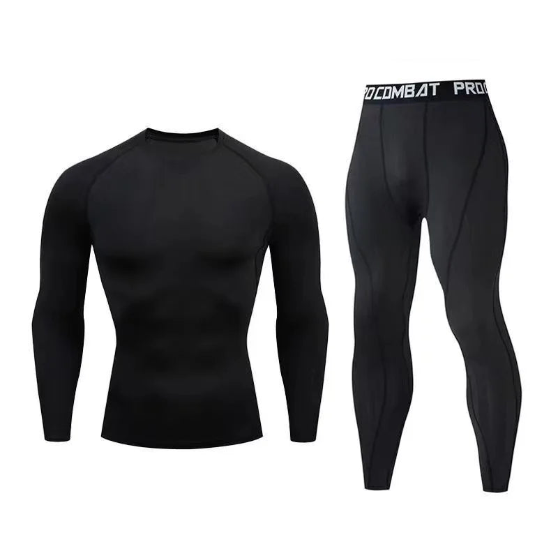 Men's Running Set Gym Jogging Thermo underwear xxxxl Second skin Compression Fitness MMA rashgard Male Quick dry Track suit