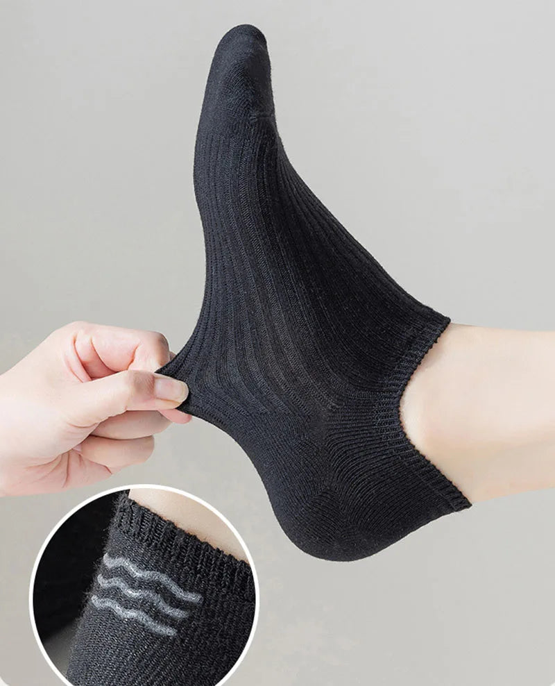 5Pairs Summer Men Women's Socks Solid Color Cotton Invisible Boat Socks Breathable Casual Low Cut No Show Socks Short Ankle Sock