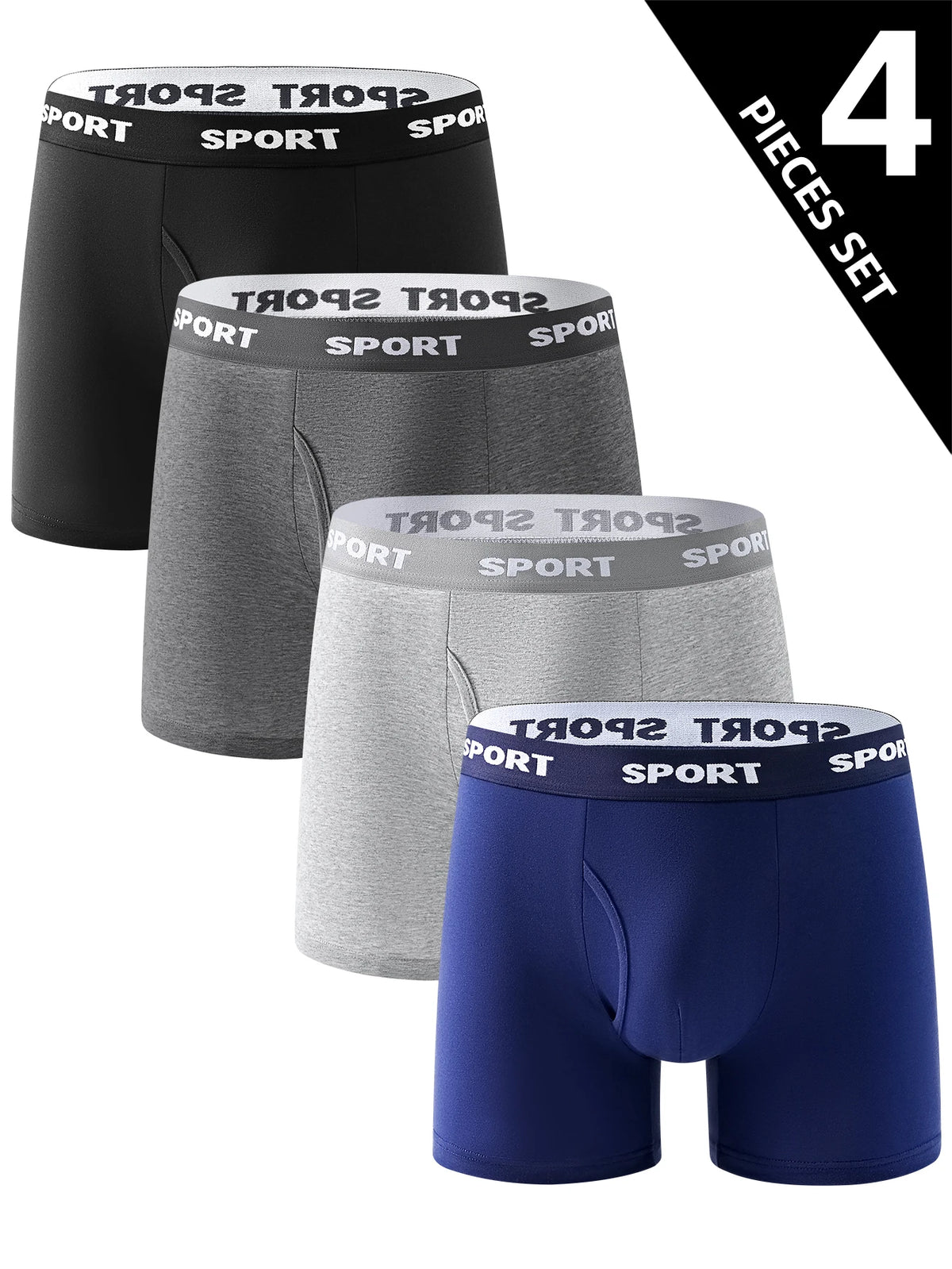 4PCS Men's Underwear Healthy Soft Comfortable High-Quality Men's Boxer Briefs Underwear Casual Sports Fitness Trend Men's Pants