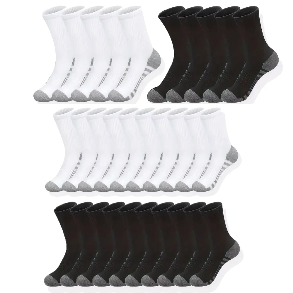 Men's Running Socks 10/30 Pairs Soft Comfortable Summer Sweat Wicking Breathable Basketball Sports Socks for Active Lifestyle