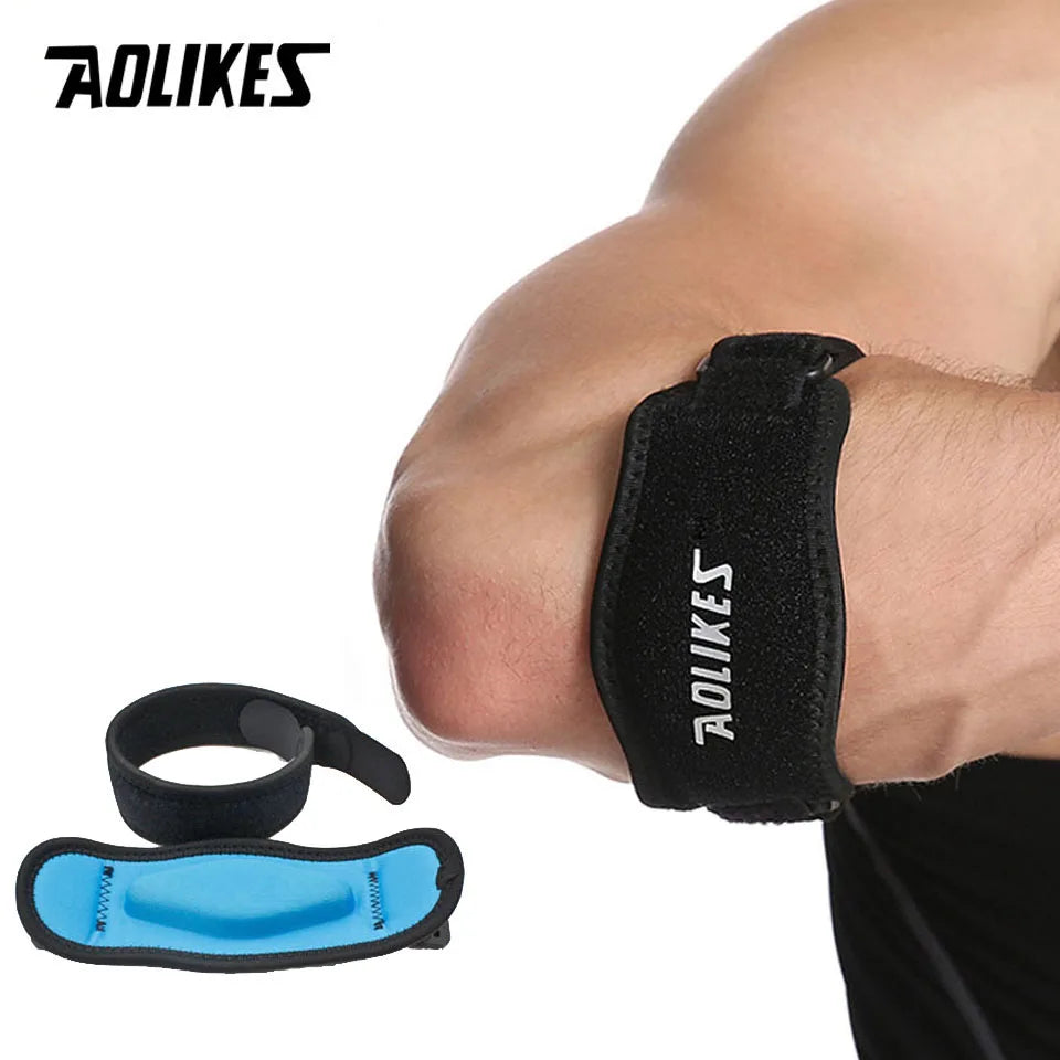 AOLIKES 1PCS New Elbow Protection Strap Elbow Soft Cushion Support Strap Knee Support Basketball Tennis Badminton Elbow Pad