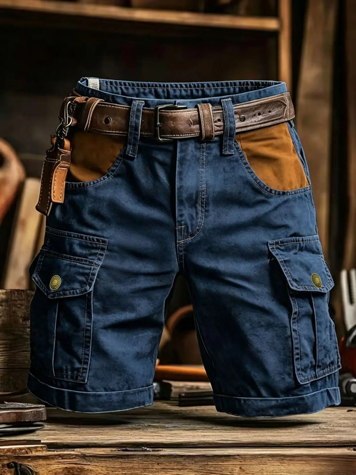 100% cotton Men's Cargo Shorts Summer American Street Punk style spliced Casual Shorts Outdoor Man Multi-pocket Sports Shorts