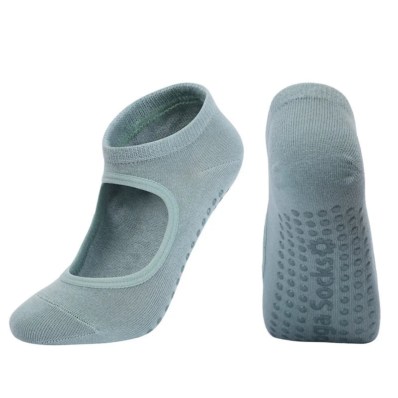 EU 35-42 Silicone Anti-Slip Backless Yoga Socks Women Pilate Socks  Indoor Dance Ballet Fitness Sports Socks for Fitness Gym