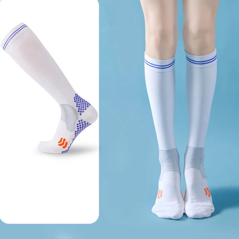 Sport Compression Socks Shock-Absorbing Anti-Slip Varicose Veins Socks Absorb Moisture Sweat Running Cycling Socks Varicose Vein