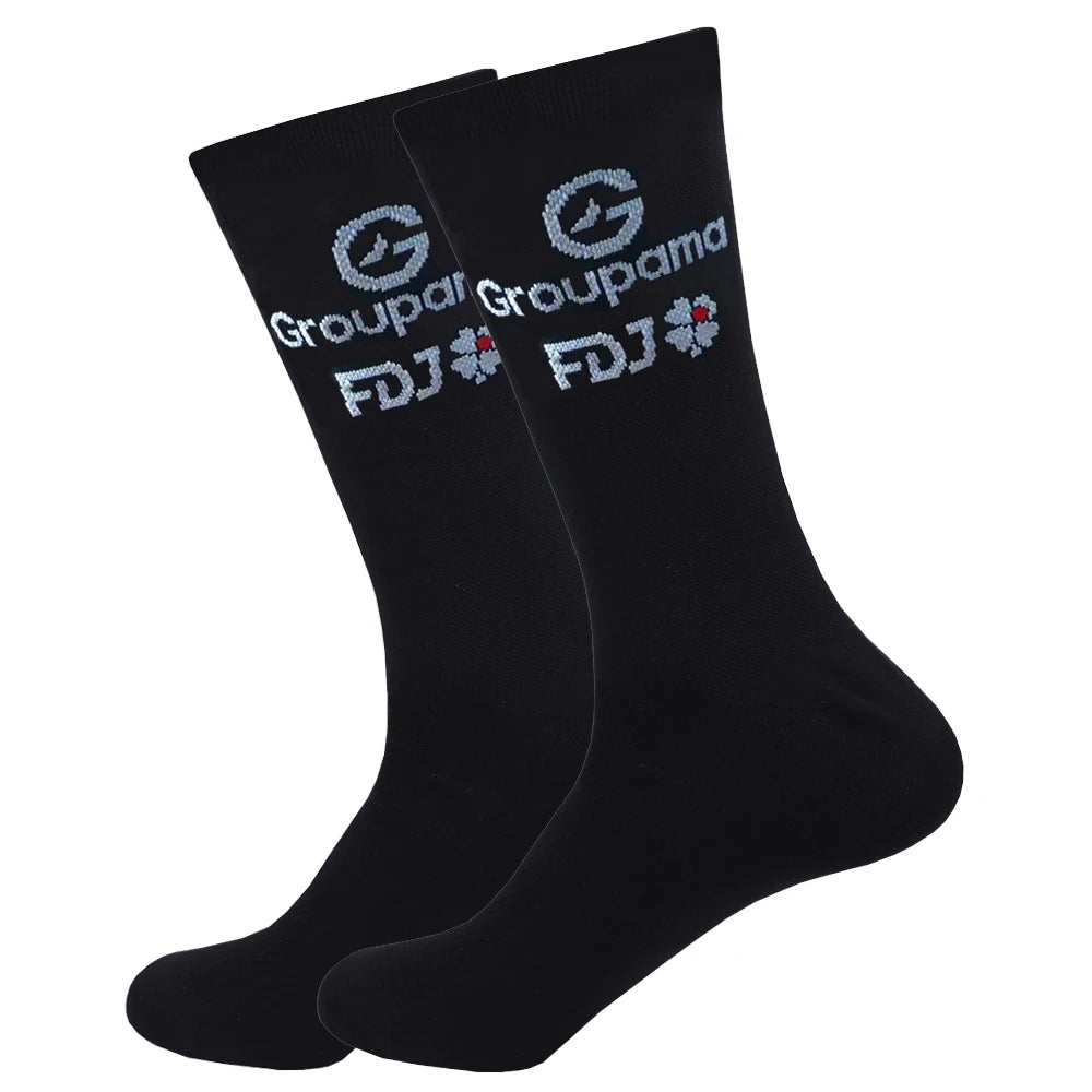 New Black FDJ Cycling Socks UAE Team Non Slip Soccer Socks Cushioned Breathable Running Yoga Basketball Hiking Sports Grip Socks