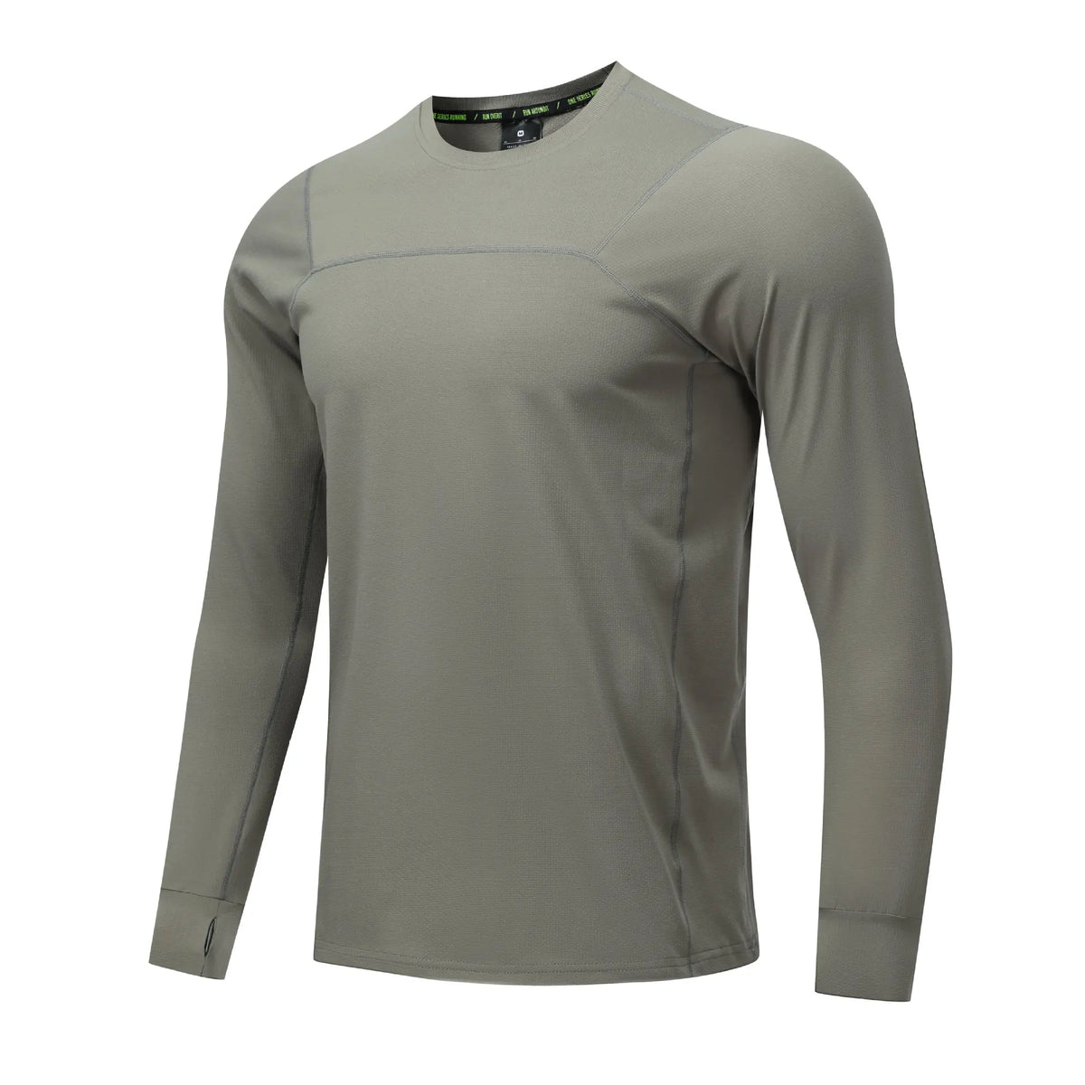 Autumn Breathable Round Neck Long Sleeve Quick‑Dry Fitness Shirt Pull‑Over Solid Sun‑Protection Running T‑Shirt Men