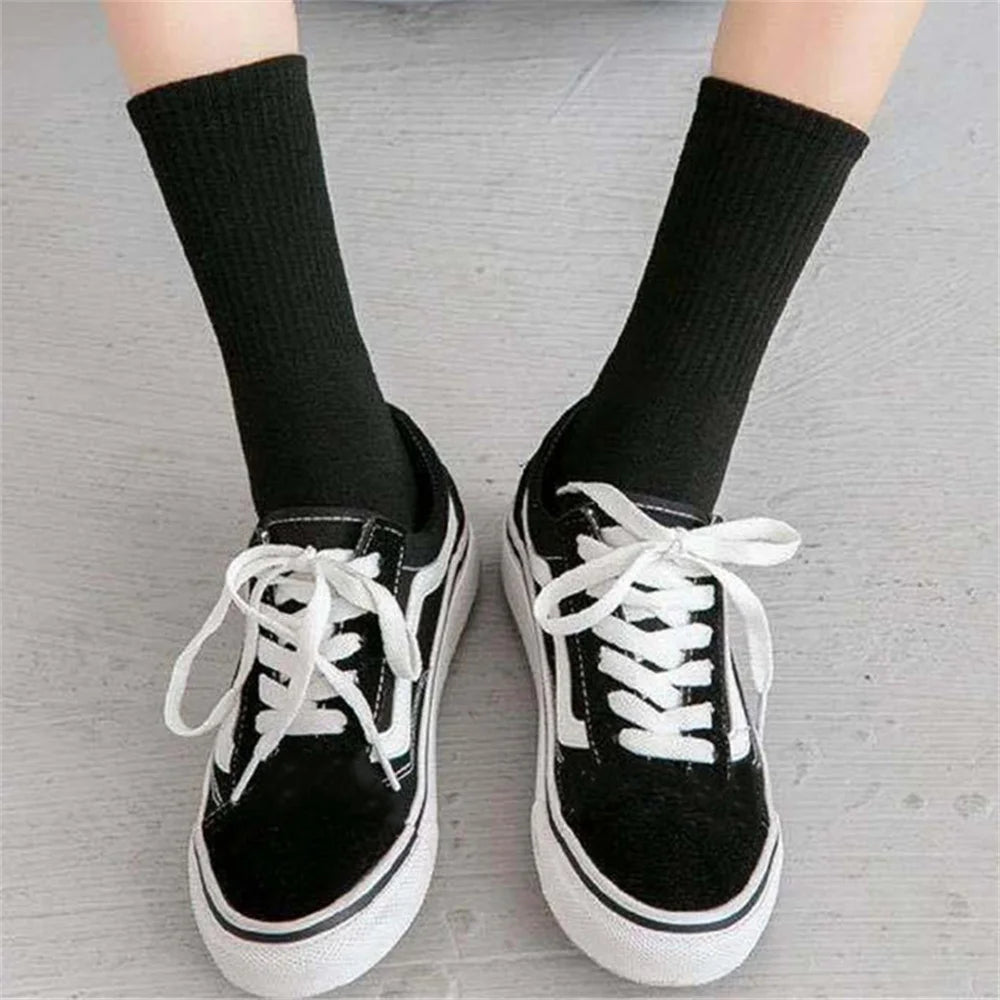 10 Pairs Men Socks Organic Cotton High Quality White Black Business Casual Spring Winter Socks Women Long/Short Tube Sox