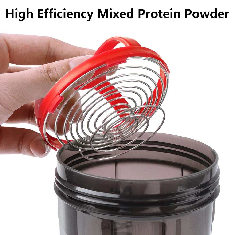 1pc Protein Shaker Bottle Portable 16oz Powder Shake Cup 3 Layers Shaker Protein Bottle Suitable For Sports Gym Fitness Outdoor