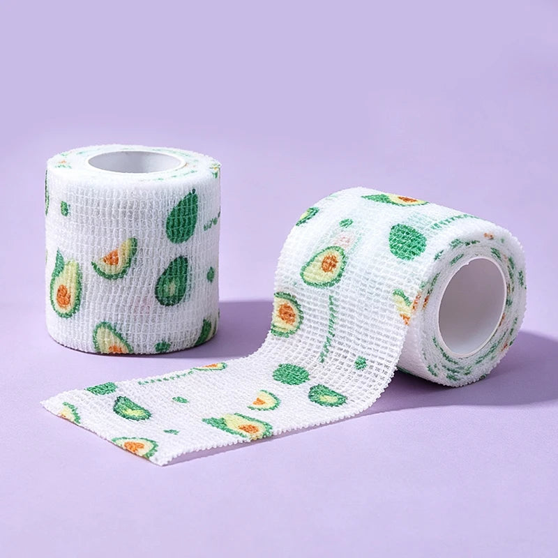 5 Rolls Athletic Wrap Tape Self Adhesive Elastic Bandage Elastoplast Sports Protector Knee Finger Shoulder Tattoo Accessories