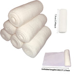 6 Rolls Elastic Gauze Bandages, Breathable and Retractable White Care Package, Used for Finger, Wrist, Leg Support Sports Care