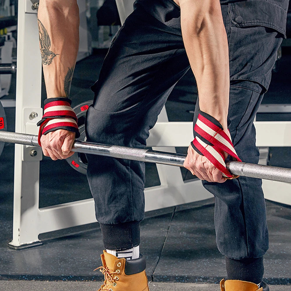 1Pair Padded Figure 8 Straps Deadlift Weight Lifting Wrist Straps Power Lifters Workout Pull-ups Horizontal Bar Gym Fitness
