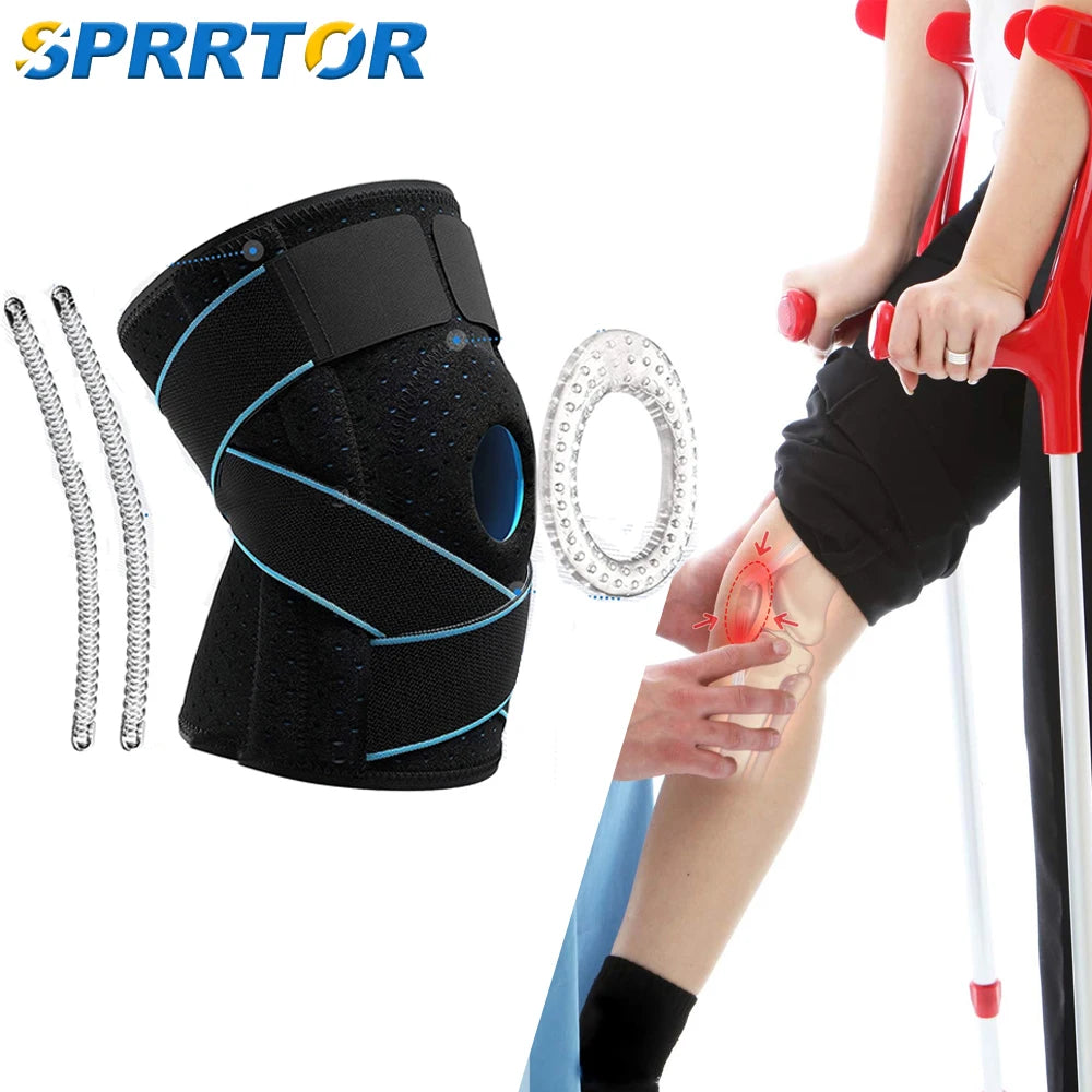 Knee Brace with Side Stabilizers for Meniscus Tear Knee Pain ACL MCL Injury Recovery Adjustable Knee Support for Men and Women