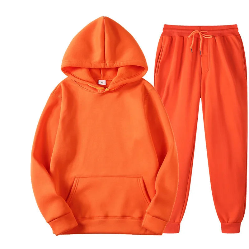 Hot Sale Men /women Tracksuit Hoodies + Pants for Autumn Winter Winter Streetwear Matching Sets Sweatershirts Sweatpants