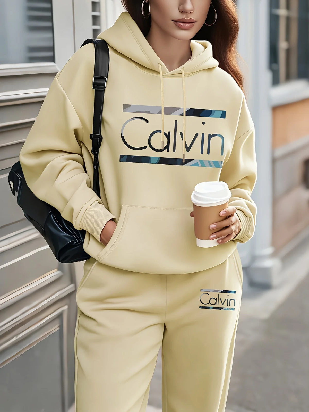 Letter Printed Women's Tracksuit Quality Two Piece Set for Women Fashion Jogging Sweatshirt Suit Drawstring Sports Daily Hooded
