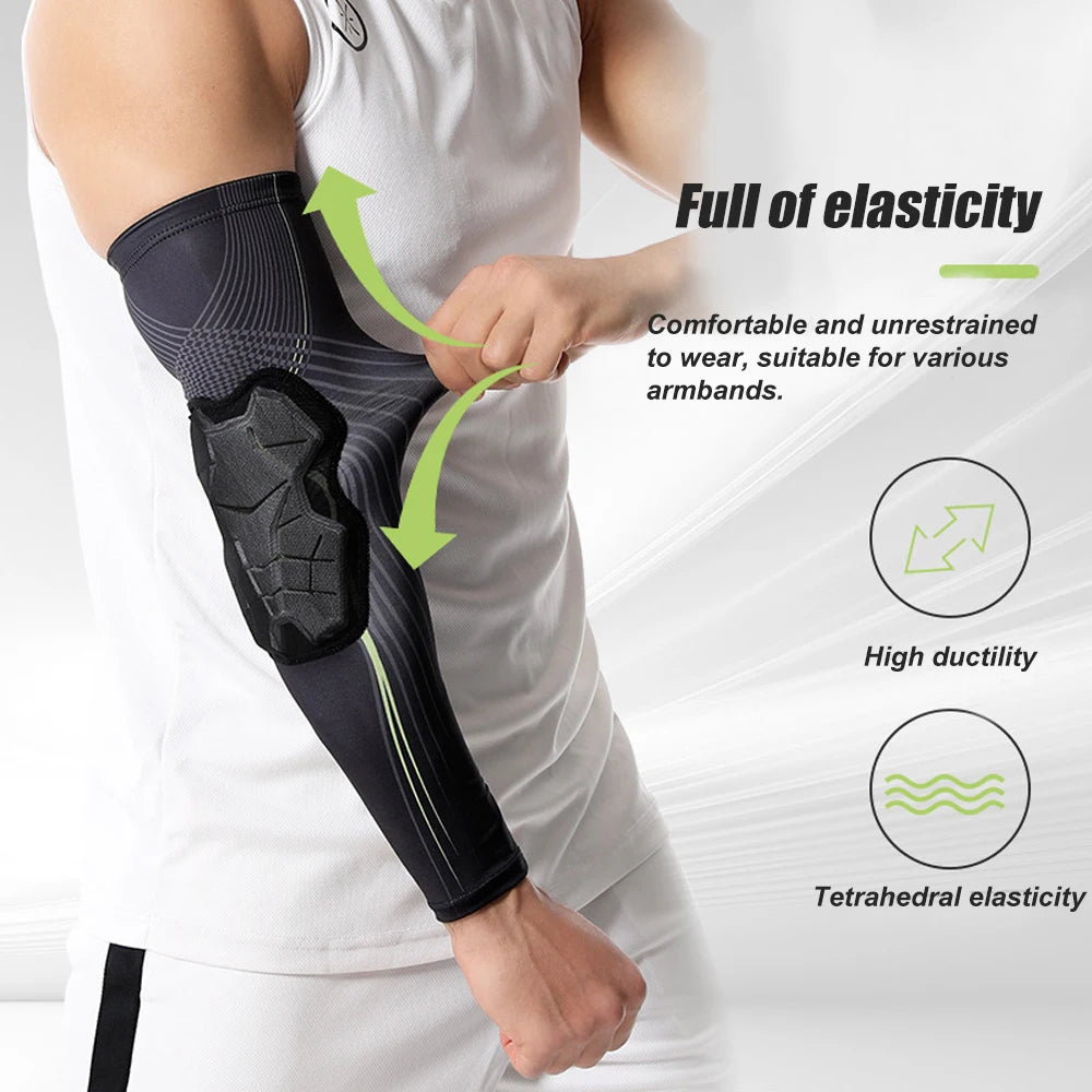 1Pair Elbow Pads with Padded, Basketball Shooter Sleeves, Collision Avoidance Padded Elbow for Volleyball Football Baseball
