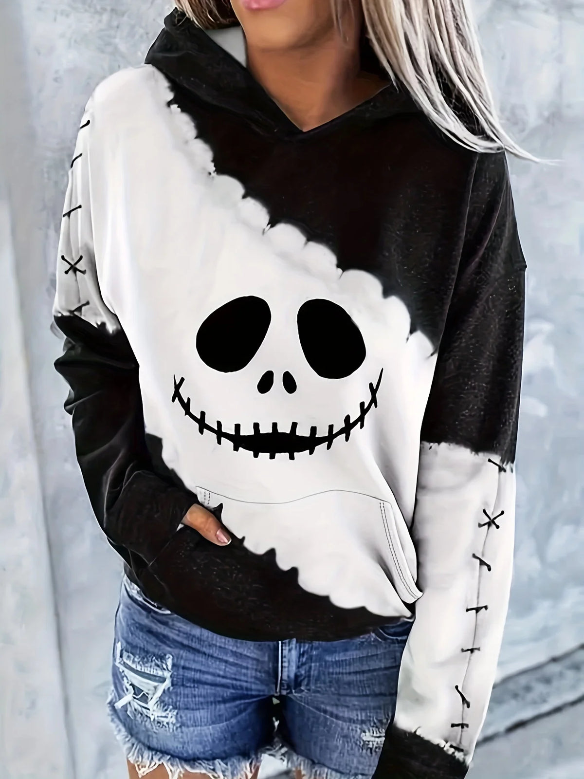 Halloween Evil Face Pattern 3D print Hoodie Men Women Autumn Thin Pullover Sweatshirt Vintage Streetwear  Halloween Tops