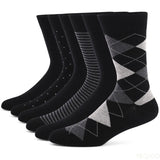 4 pairs Men's long tube business style plus size striped Fashionable versatile black long tube socks