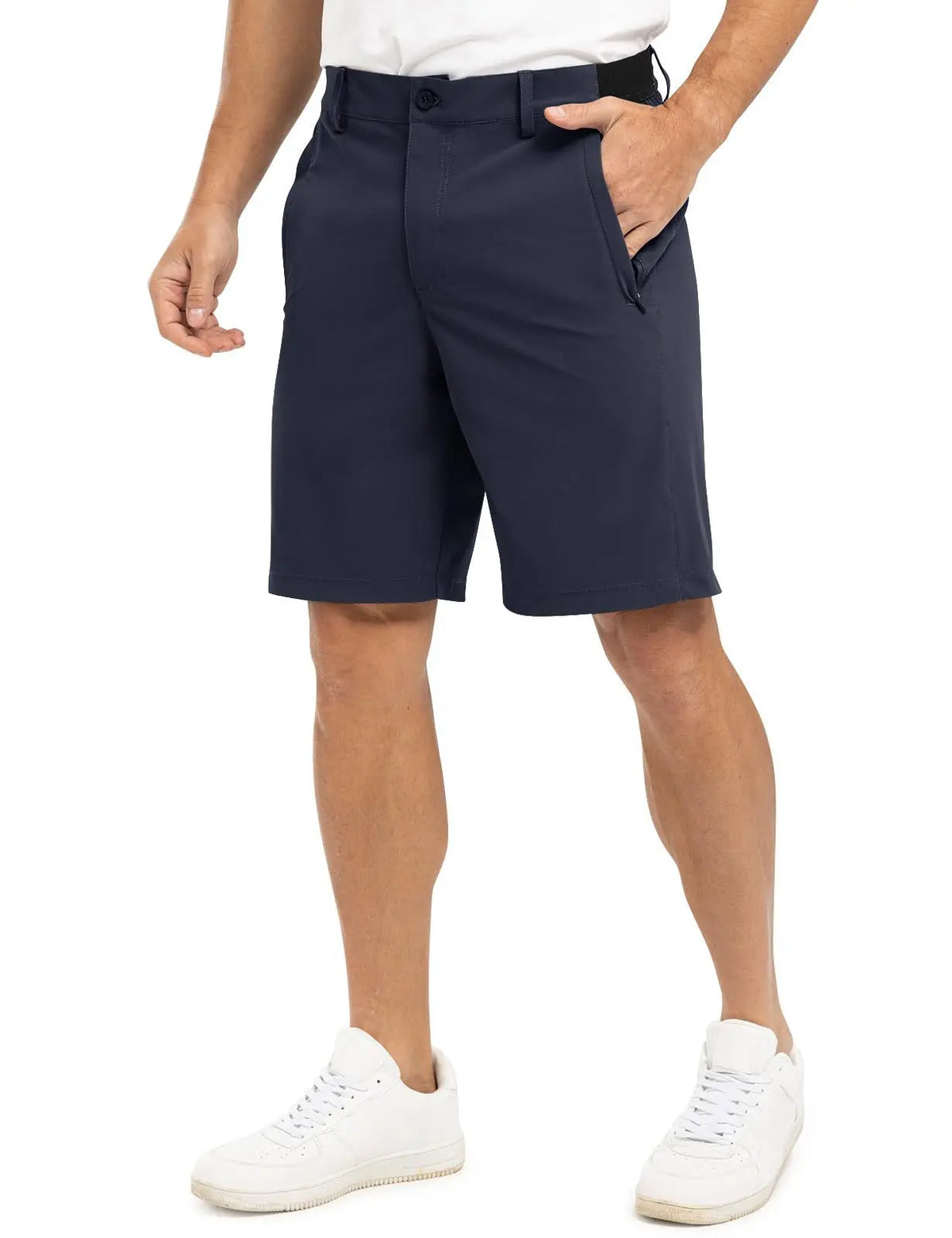 2021 New Summer 100% Cotton Solid Shorts Men High Quality Casual Business Social Elastic Waist Men Shorts 10 Colors Beach Shorts