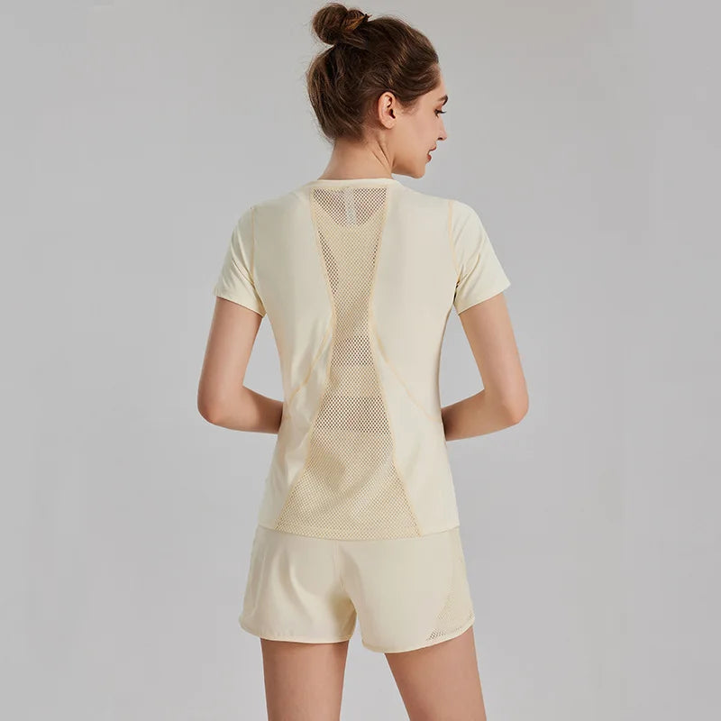 sports T-shirt women's quick-drying summer professional running training fitness top thin breathable yoga clothes short sleeves