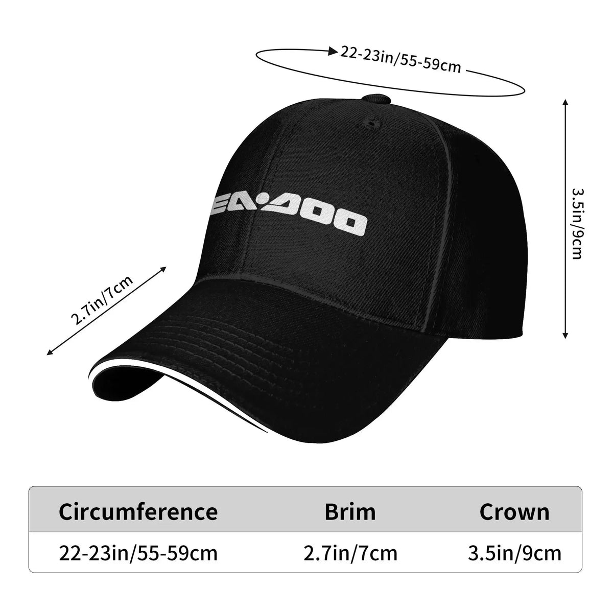 Boat Watercraft Sea Doo Team Waves Baseball Cap Popular  Sandwich Hats Men Women Polyester Headwear Workouts