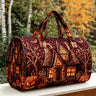 Halloween Quilted Luggage Bag Ghost Castle Weekend Bag Large Capacity Autumn Travel Gym Women's Overnight Short Trip Tote Bag