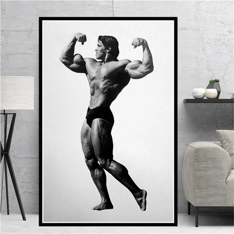 Modern Classic Wall Art Arnold Schwarzenegger Bodybuilding Fitness Oil Painting Posters Prints Home Bedroom Living Room Decor