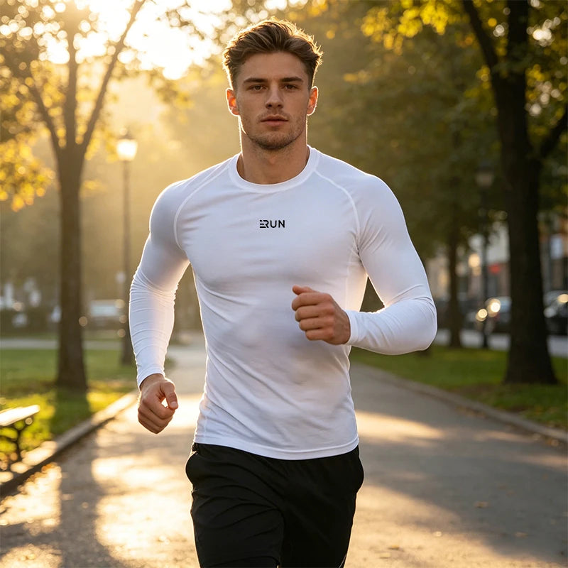 Men's T-shirt Men Running Sport T Shirt Men Compression Fitness Tops Tee Quick DryTight Training Gym Sport Running Shirts Jersey
