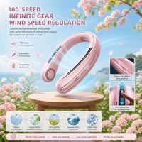 Neck Fan, Lightweight Wearable Fan, Low Noise 5 Speed Hands Free Fan, Hanging Headphone Design Sports Fan for Indoor & Outdoor