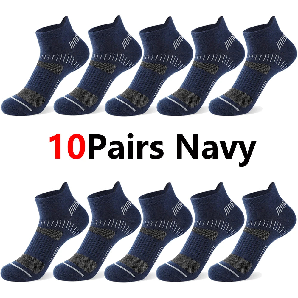 5 Pairs Men Cotton Sports Socks Mesh Breathable Running Basketball Cycling Male Short Socks Set For Men