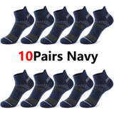 10 Pairs Men's Cotton Short Sports Socks Elastic Mesh Breathable Fabric Sweat Absorbing Socks for Running Basketball & Cycling