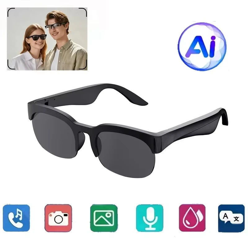Lenovo 8KHD 1600MP Smart Glasses AI Translation Hands-Free Calling AI Chat Logging Music Playback Smart Sunglasses For Women Men