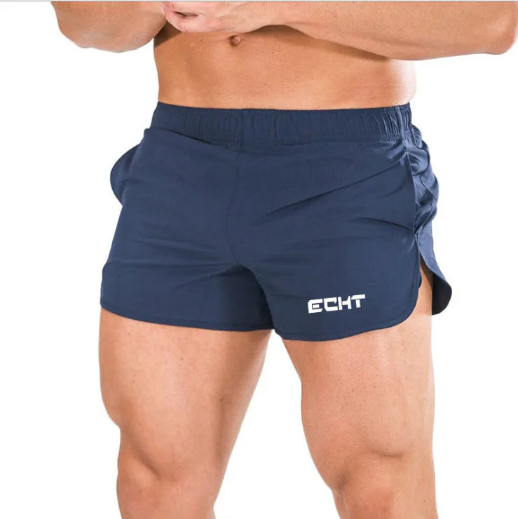 New muscle fitness outdoor shorts men's running training stretch slim fit gym casual training pants