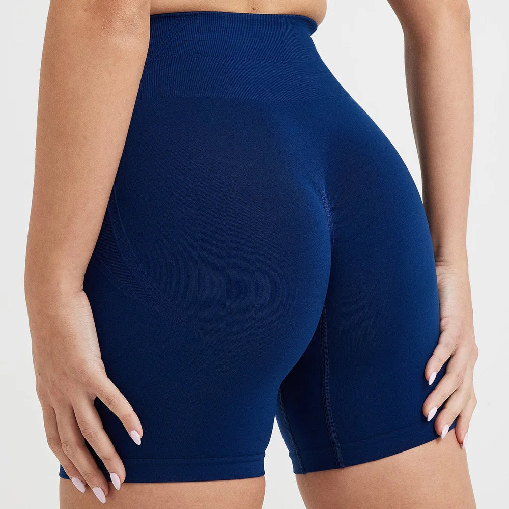 Effortless Seamless Shorts Women High Waist Workout Gym Shorts Scrunch Butt Yoga Shorts Athletic Tight Running Booty Biker Short