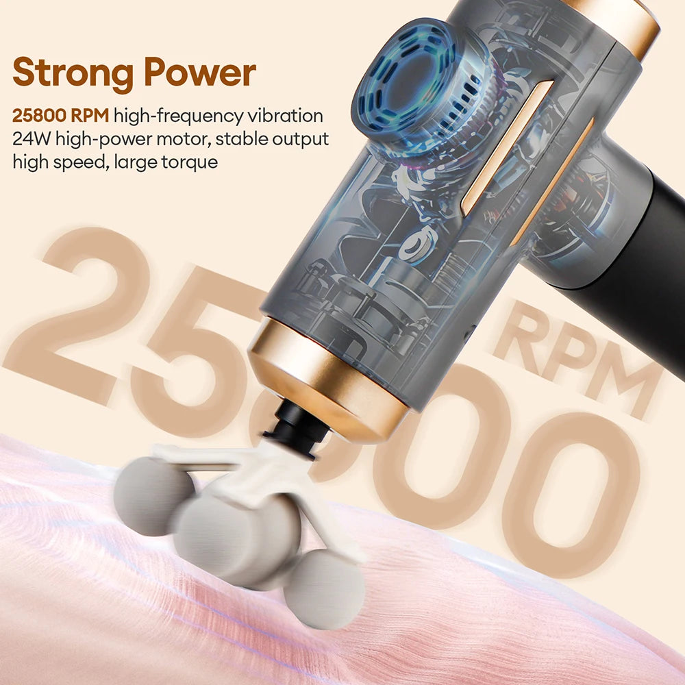 11 IN 1 Powerful Electric Massage Gun 99 Levels Adjustable High-Frequency Vibration Fascia Gun for Sports Body Massage