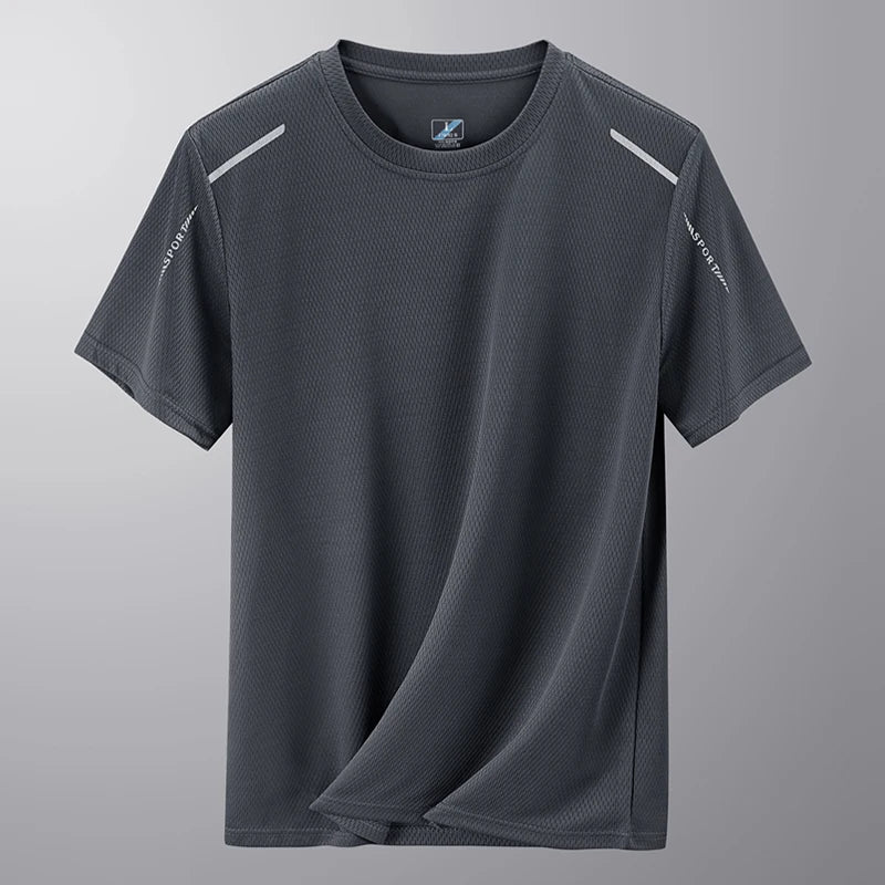 YJKVUR 2026 Summer Men’s Quick Dry Moisture Wicking Crew Neck T Shirts Mesh Athletic Running Gym Workout Short Sleeve Tee Tops