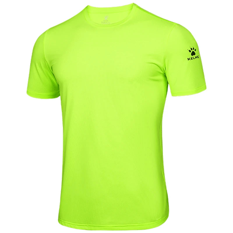 KELME Man T-shirt  Running Trainning Exercise  Sports Tights Round Neck Ice Silk Breathable Fitness Quick-Dry Shirts 8151TX1002