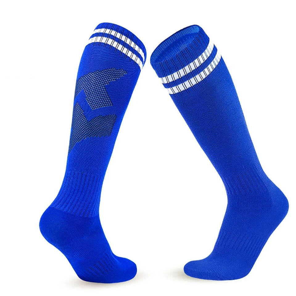 Loogdeel 1 Pair Soccer Socks Stretchy Compression Knee High Tube Socks Football Athletic Socks for Men Women Teens Kids