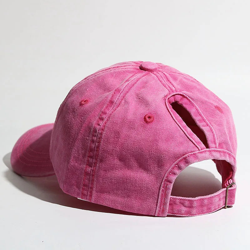 Women's baseball cap with ponytail design suitable for outdoor sports, running, and sun protection