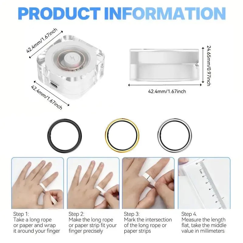 Smart Rings Display Screen Set Waterproof Health Tracker Heart Rate Sleep Healths Monitoring Ring Wearable Smarts Jewelry