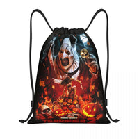 Custom Horror Movie Terrifier Drawstring Bag for Shopping Yoga Backpacks Women Men Halloween Clown Sports Gym Sackpack
