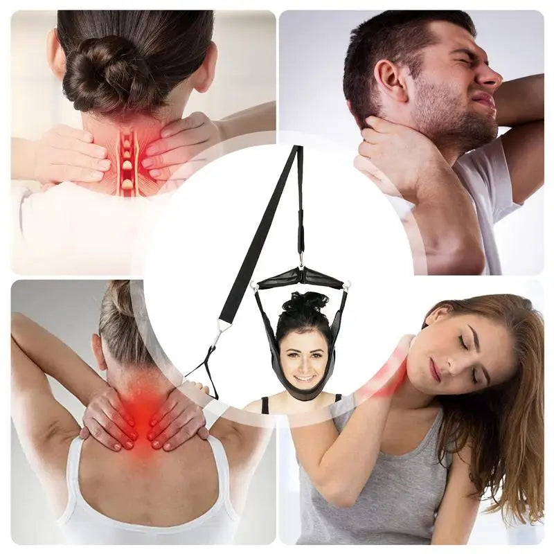 Neck Stretcher Neck Traction Device Neck Traction Corrector Over The Door Spine Stretching Kit for Men Women Neck Relaxation