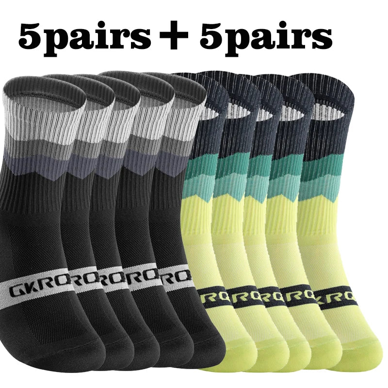 GKRQ 10 pairs  Professional Cycling Socks Breathable Road Bicycle Socks Men Women Outdoor Sports Racing e Compression Cycling Fo