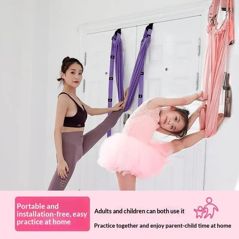 Door Mounted Yoga Inversion Sling Multi-use Backbend Strap for Pilates Home Fitness Full Body Flexibility Training