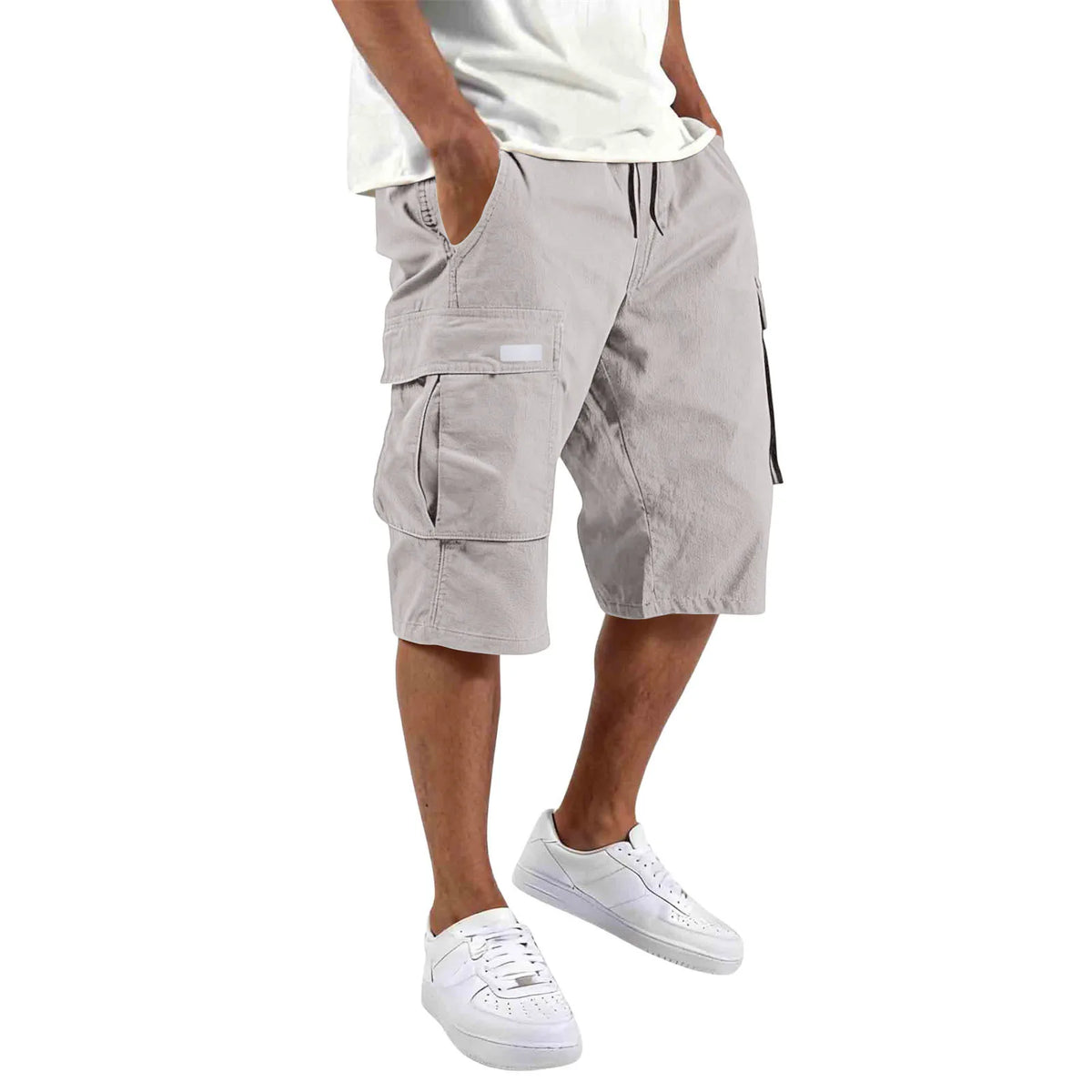 Men's Cargo Shorts 2026 Summer Men Multi Pocket Work Casual Shorts Solid Color Casual Loose Outdoor Daily Wear Short Pants