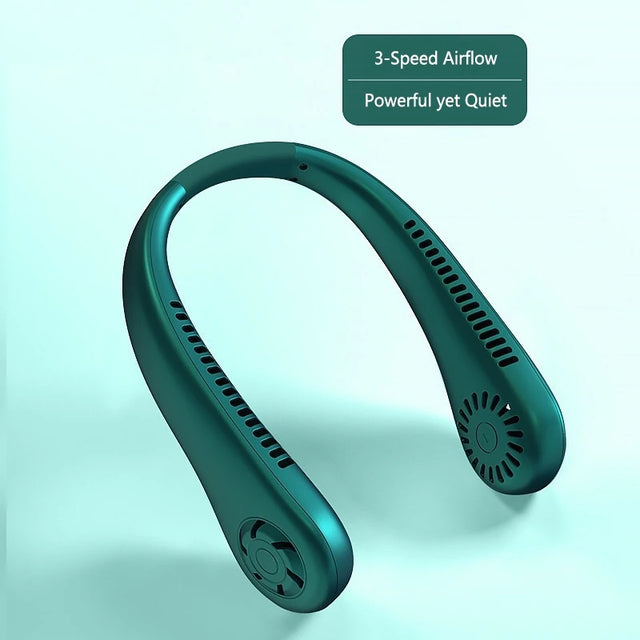 Lenovo Portable Neck Fan Bladeless USB Rechargeable Hands Free Wearable Mini Personal Cooling Fan 3 Speeds Outdoor Travel