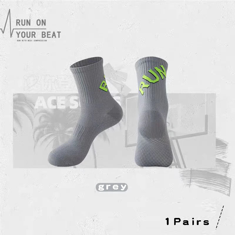 2Pairs Of Running Socks For Men And Women, Short Tube Towel Bottom Sports , Low Top Marathon , Fitness Basketball pressure Socks