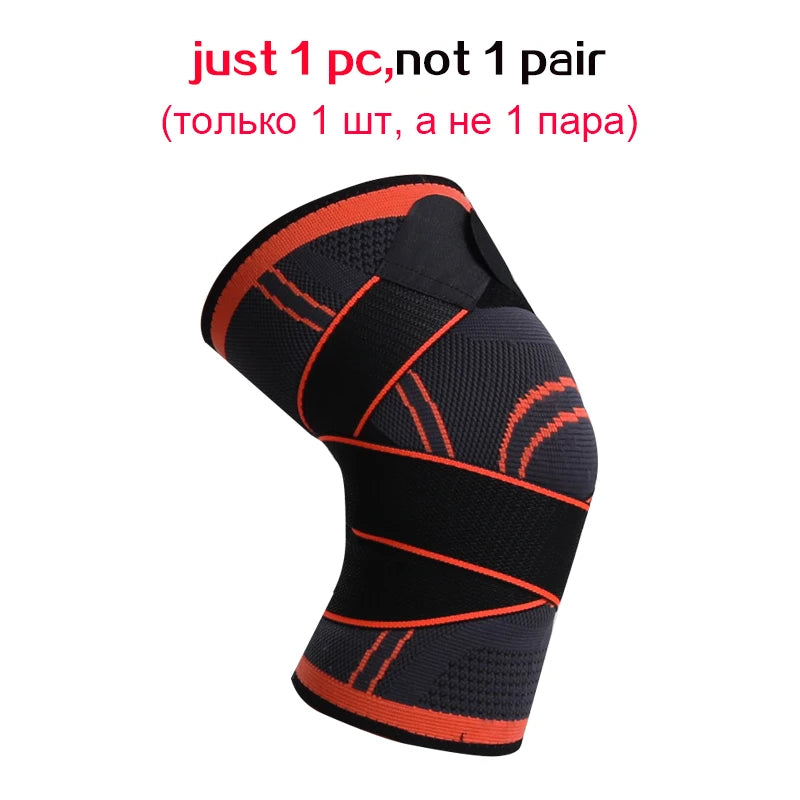 WOSWEIR 1PC Sports Kneepad Men Pressurized Elastic Knee Pads Support Fitness Gear Basketball Volleyball Brace Protector