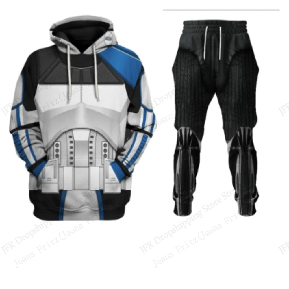 Two Piece Hoodie Pant Sets Anime Movie Armor 3d Print Sets Men Women Fashion Hoodie+Pant 2 Piece Suit Run Sports Tracksuit New