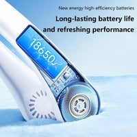 Lenovo Bladeless Neck Fan, Portable USB Rechargeable Hands Free Wearable Cooling Fan Long Battery Life Outdoor Travel Turbo Fan